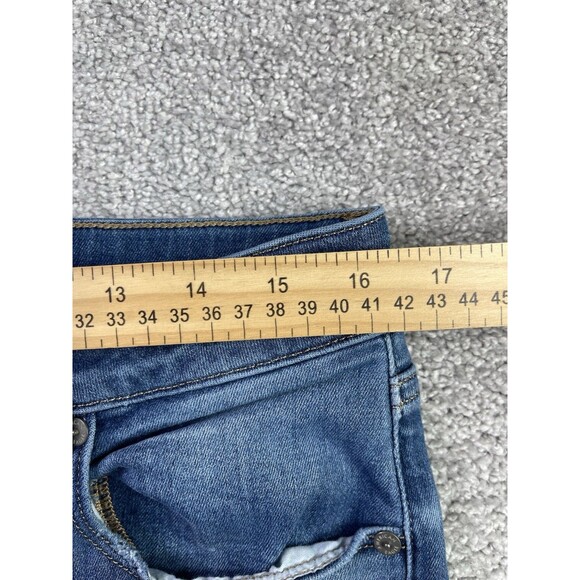 American Eagle Jeans Women’s 14 X-Short Blue Skinny Kick High Rise Distressed - Picture 8 of 12